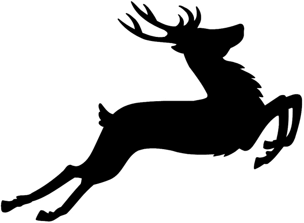 Leaping deer in silhouette vinyl sticker. Customize on line.     Animals Insects Fish 004-0938  
